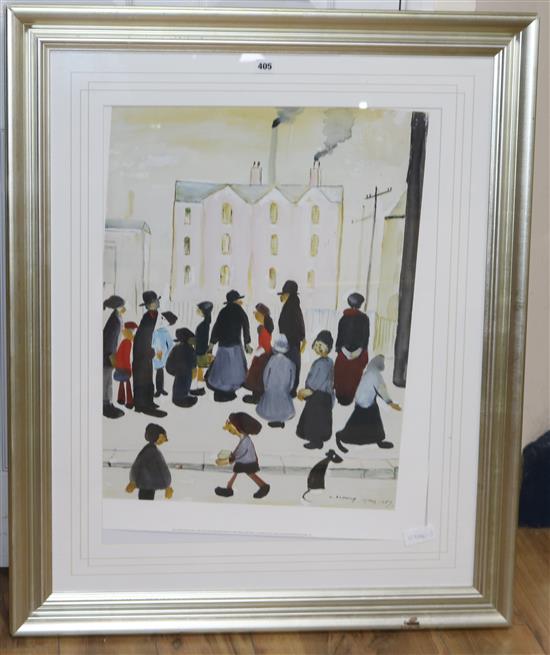 After Laurence Stephen Lowry, limited edition Chelsea Green print, Gouttelette, 71 x 54cm